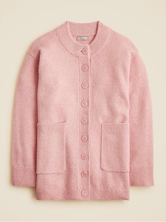 J. Crew Sweaters - J.Crew Dusty Rose Oversized Milano Stitch Wool Alpaca Blend Cardigan Size Medium